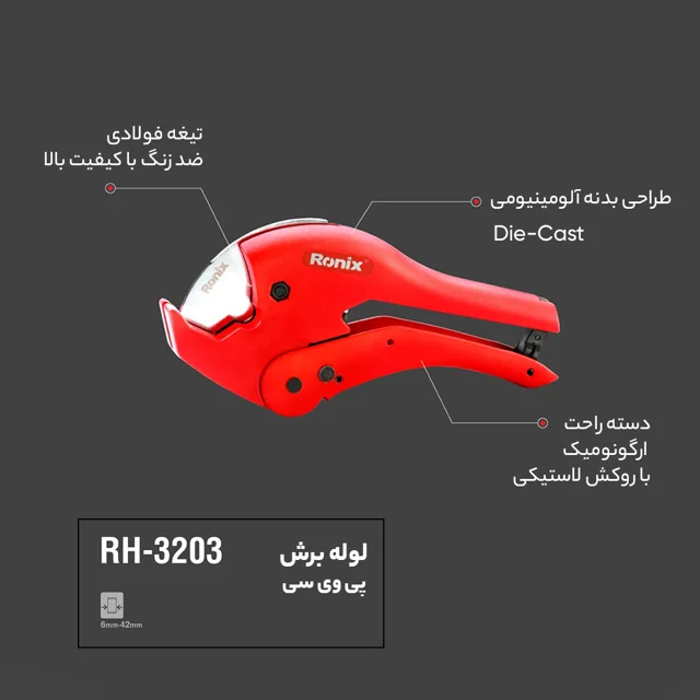 قیچی لوله سبز رونیكس 3203 - ابزار حرفهای برای برش لوله - تصویر